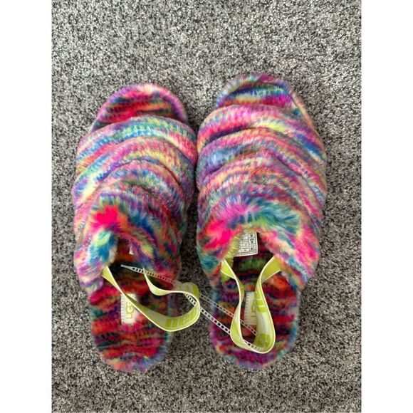 UGG Women’s Fluff Yeah Pixelate Slingback Sandals/Slippers Sz 10 - Picture 1 of 6